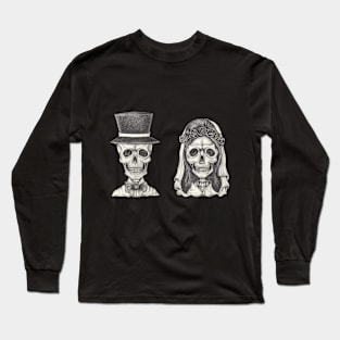 Couple love wedding skull. Long Sleeve T-Shirt